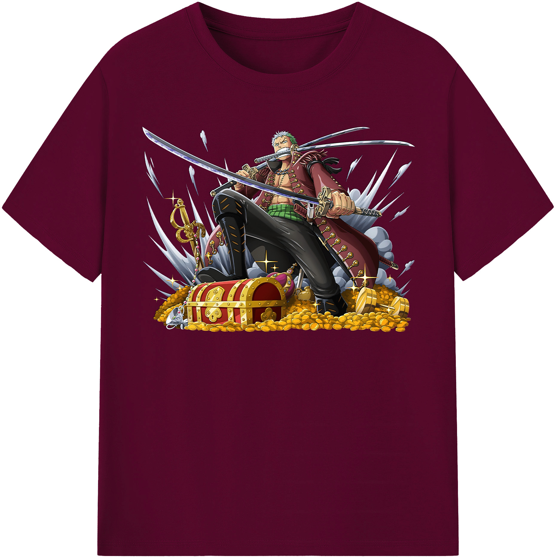 ワンピース ロロノア・ゾロ ONE PIECE Roronoa Zoro レディースカジュアルプリントTシャツ（綿100％）